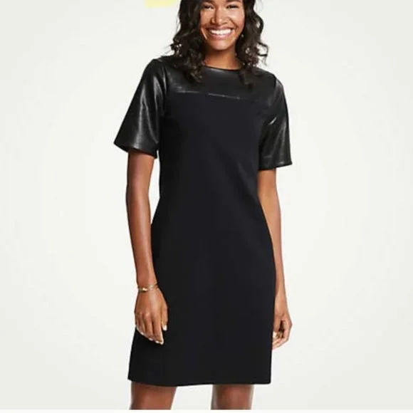 ann taylor faux leather sheath dress Faux Leather Sheath Dresses